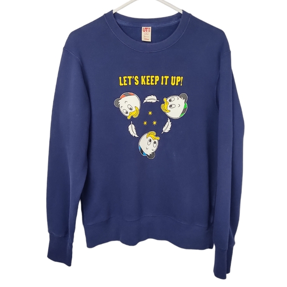 Walt Disney UT UNIQLO Huey Dewey Louie Ducks‎ Crewneck Sweatshirt Size S Blue - Picture 9 of 9